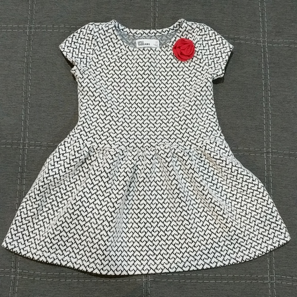 Epic Threads dress with hearts and red flower